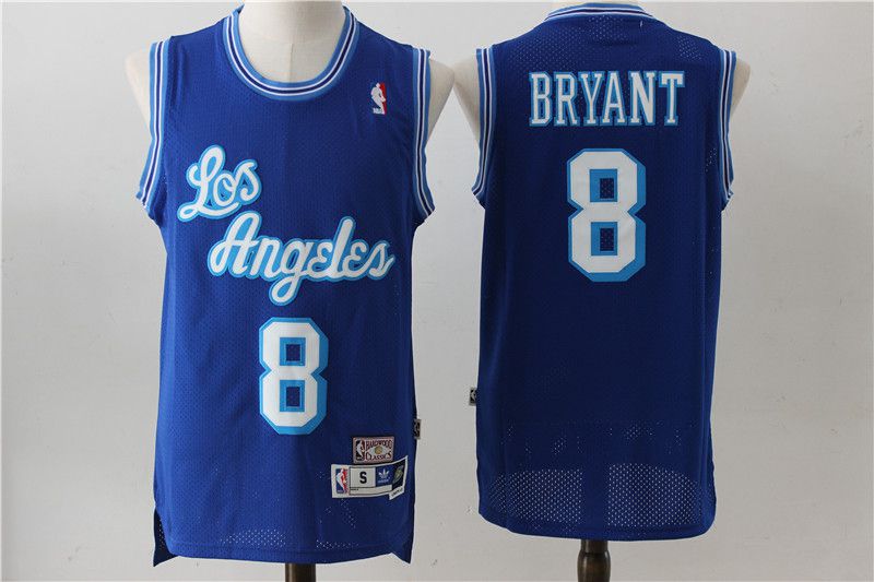 Men Los Angeles Lakers #8 Bryant Blue Throwback NBA Jerseys